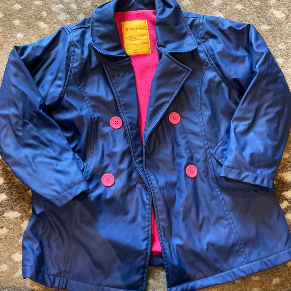 Girls fleece lined rain jacket